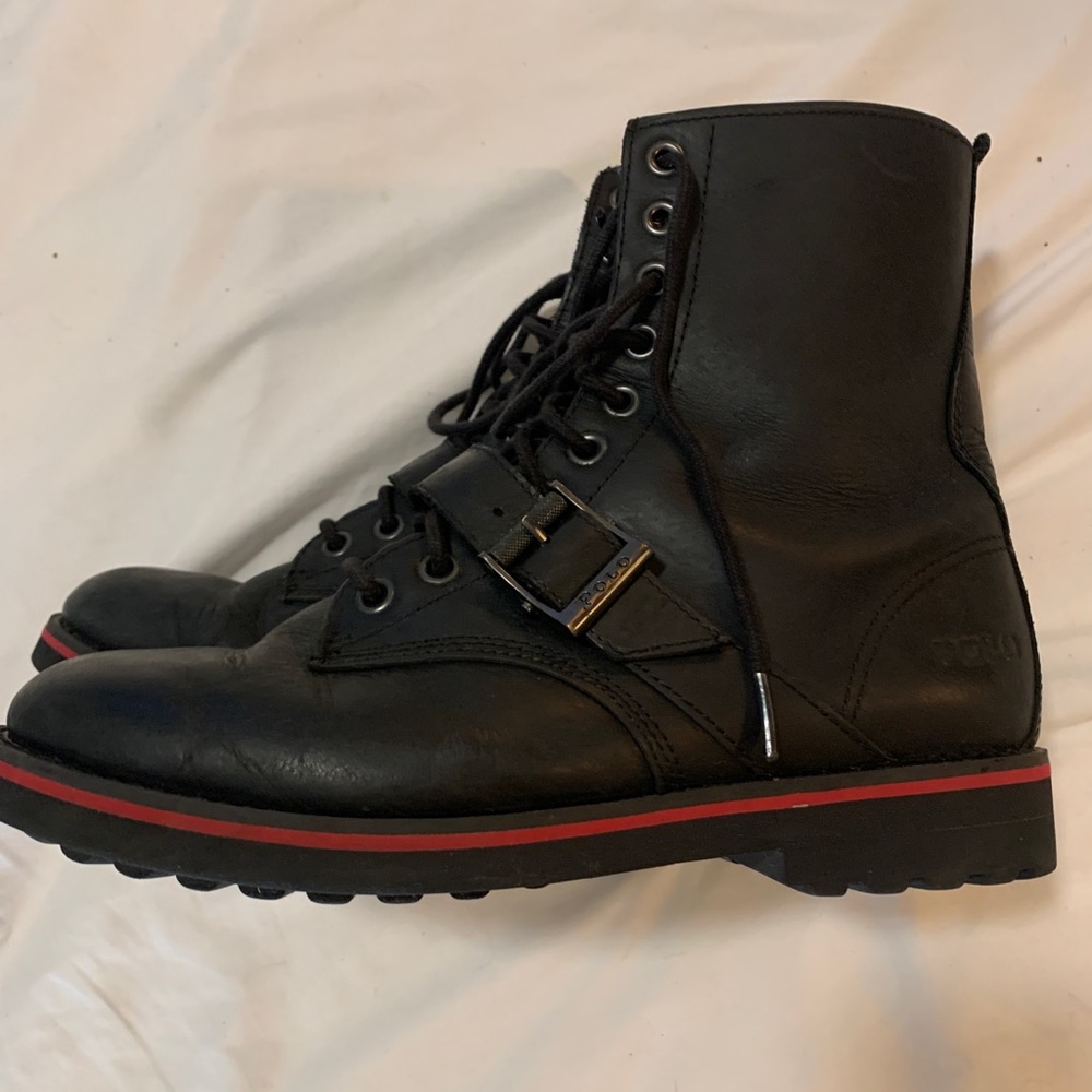 Polo Ralph Lauren Black Leather Boots